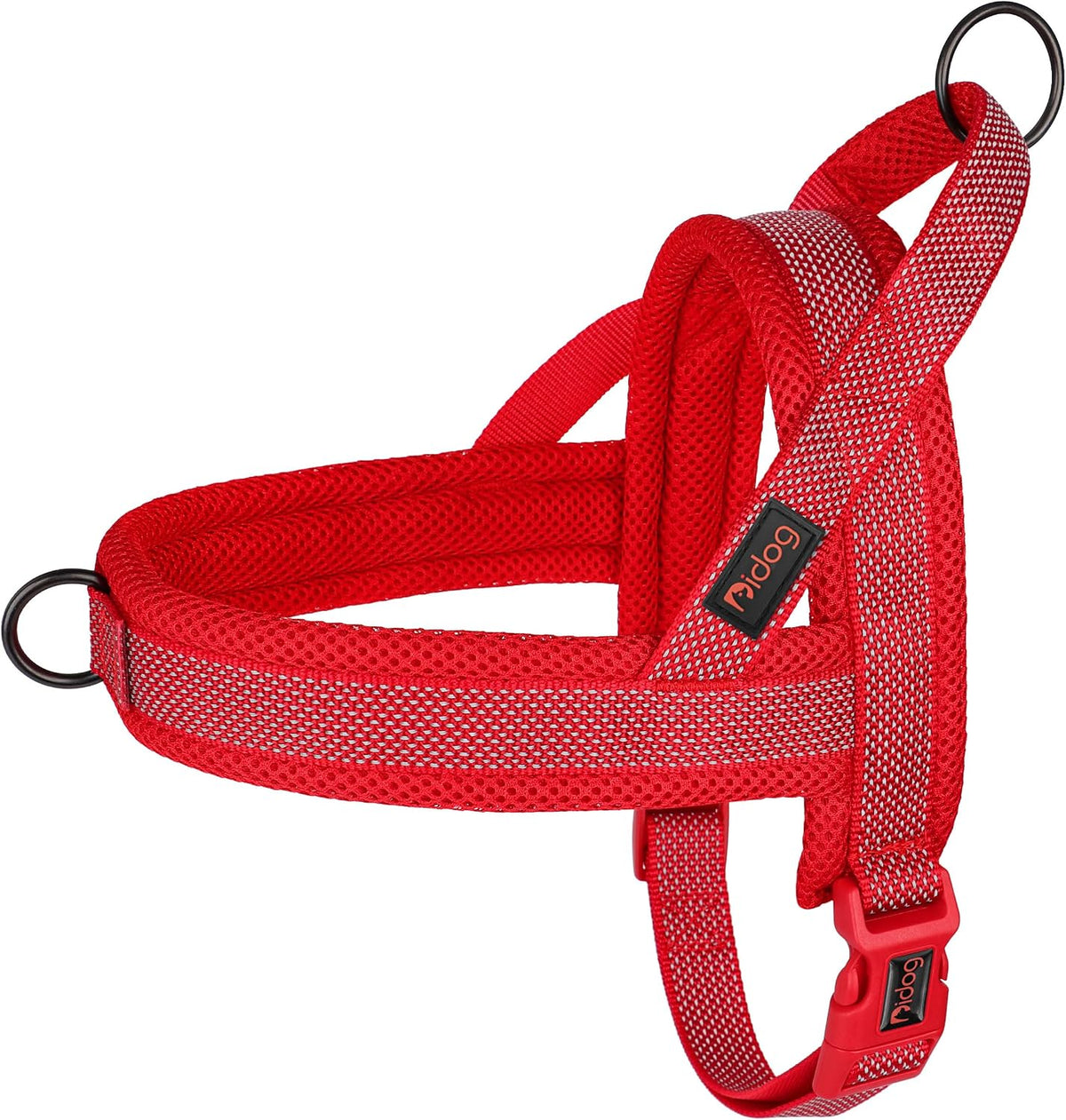 No Pull Dog Harness for Large Dogs, Breathable Mesh Padded,Hot Pink,L
