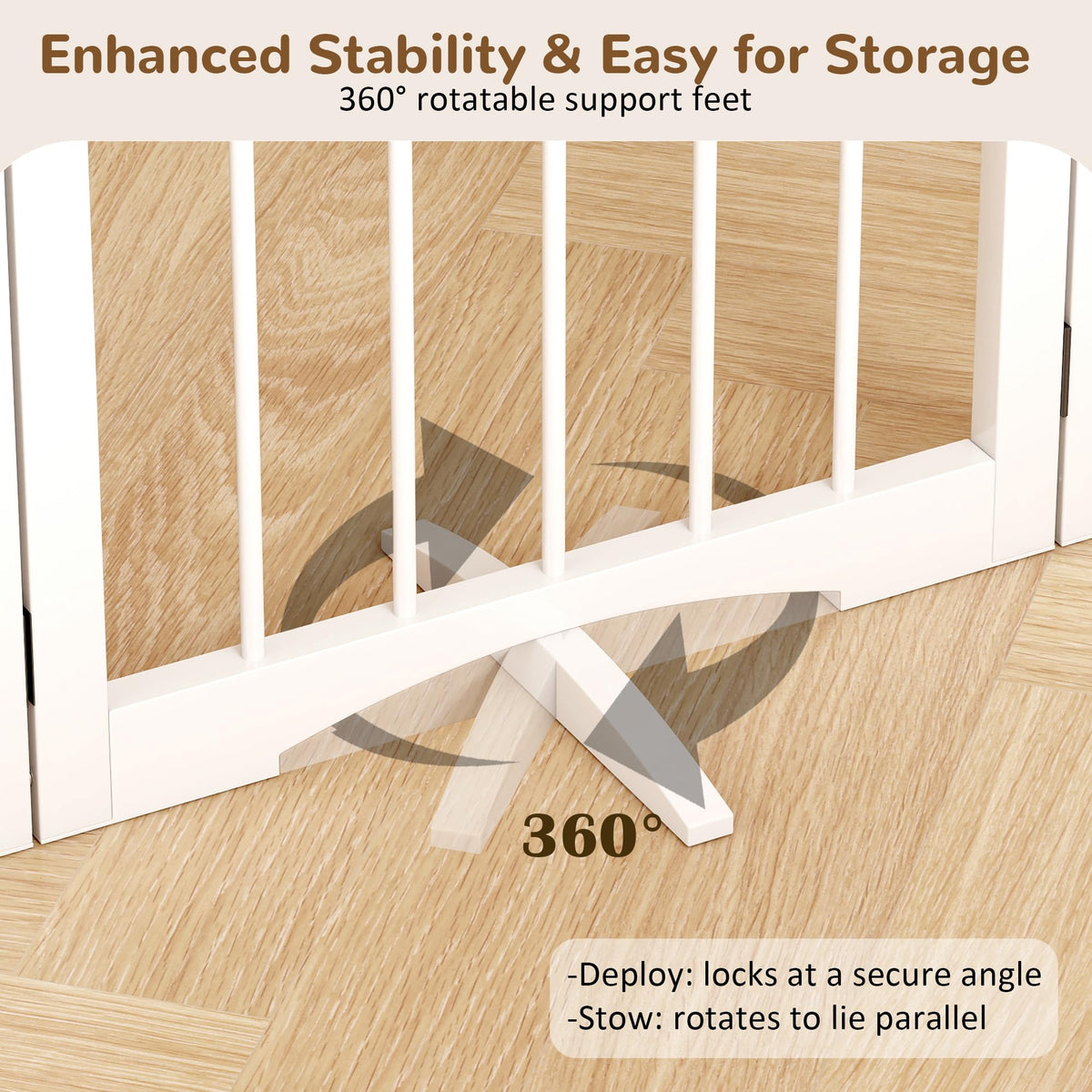 Cideny Free Standing Dog Gate Indoor, Foldable Dog Gate for Stairs Doorways