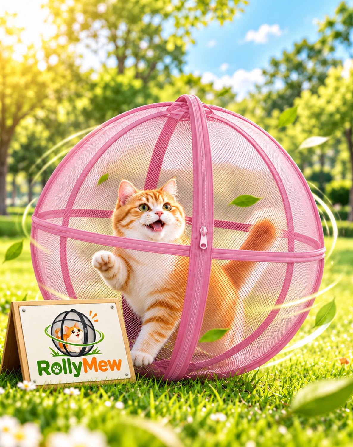 Cat Enclosure, Outdoor Pet Playpen Ball，Black