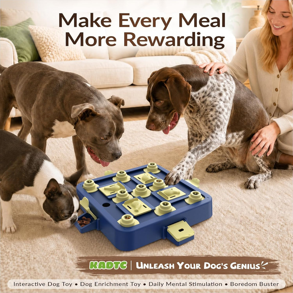 Dog Chess Puzzle Toy, 3-Levels, Mental Stimulation for Smart Dogs