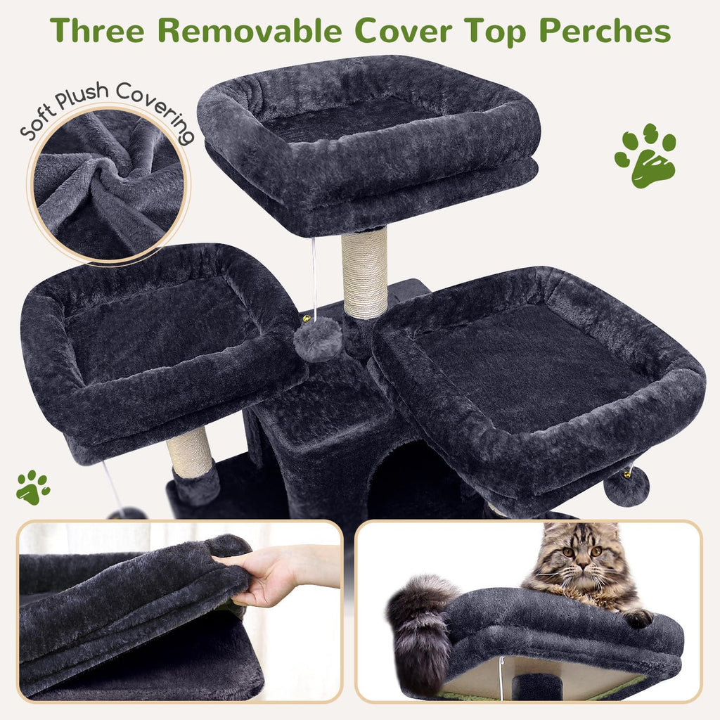 Globlazer Big XXL Cat Tower for Indoor Multiple Cats, F80, Dark Grey