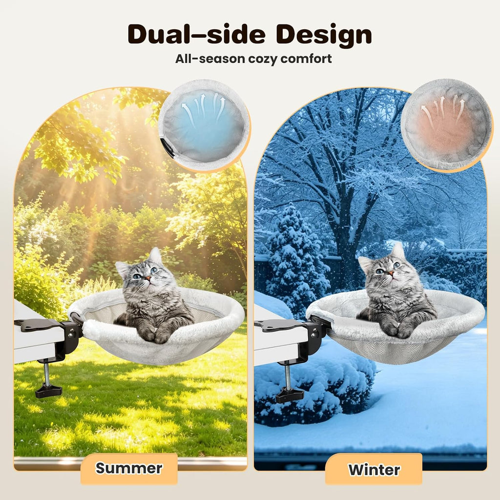 Cat Desk Bed, One-Click Foldable Cat Bed for Desk Hammock Up to 40 Lbs