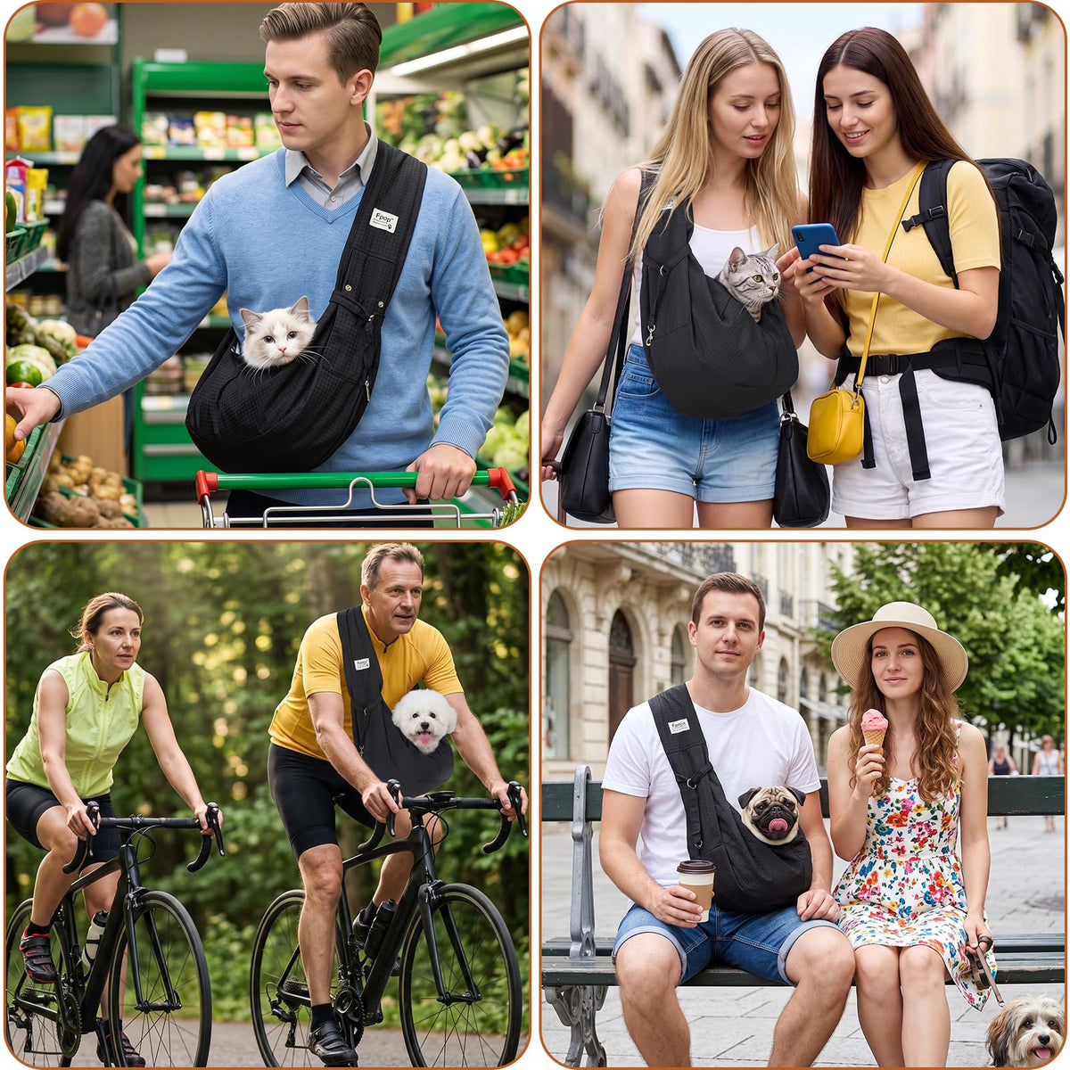 Dog Sling Carrier, Lightweight Breathable Puppy Carrier for Small Dogs&Cats