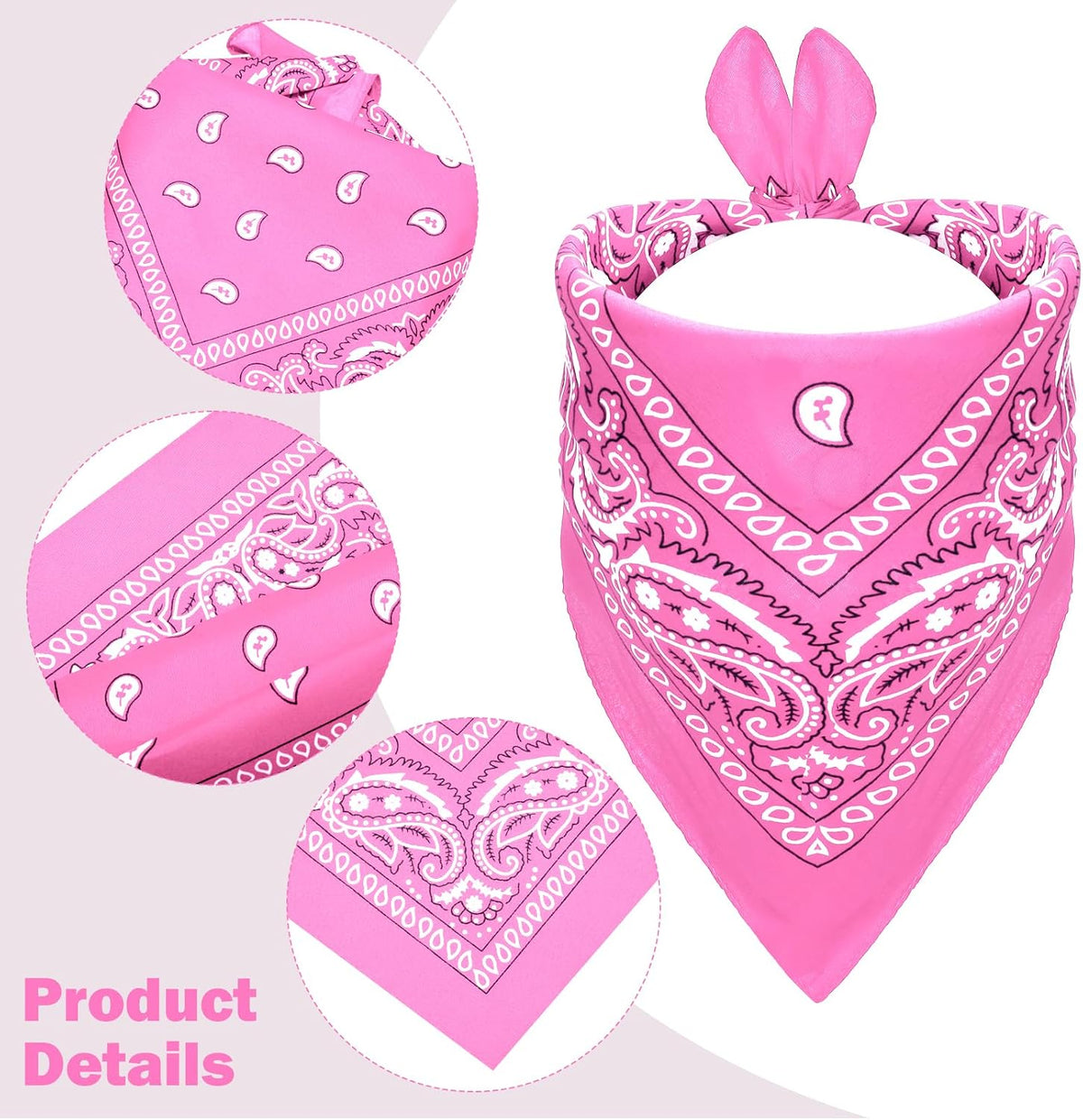 Fumwase Pet Cowboy Costume Hats with Bandana, Pink Hat + Pink, Small