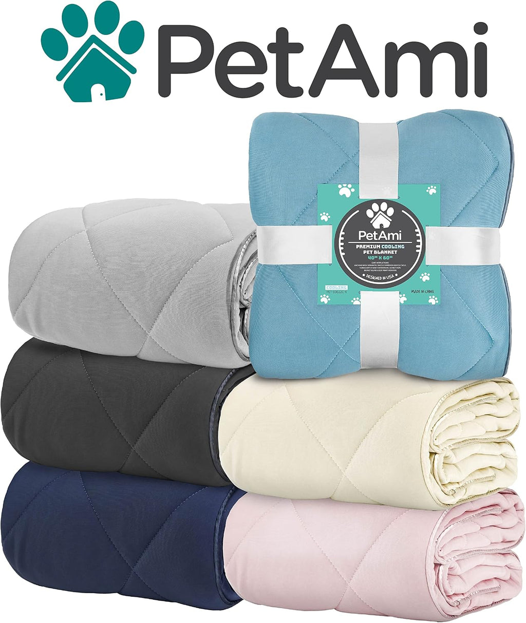 PetAmi Cooling Dog Blanket Lightweight Soft for Large Pet Cat, 40x60 Beige