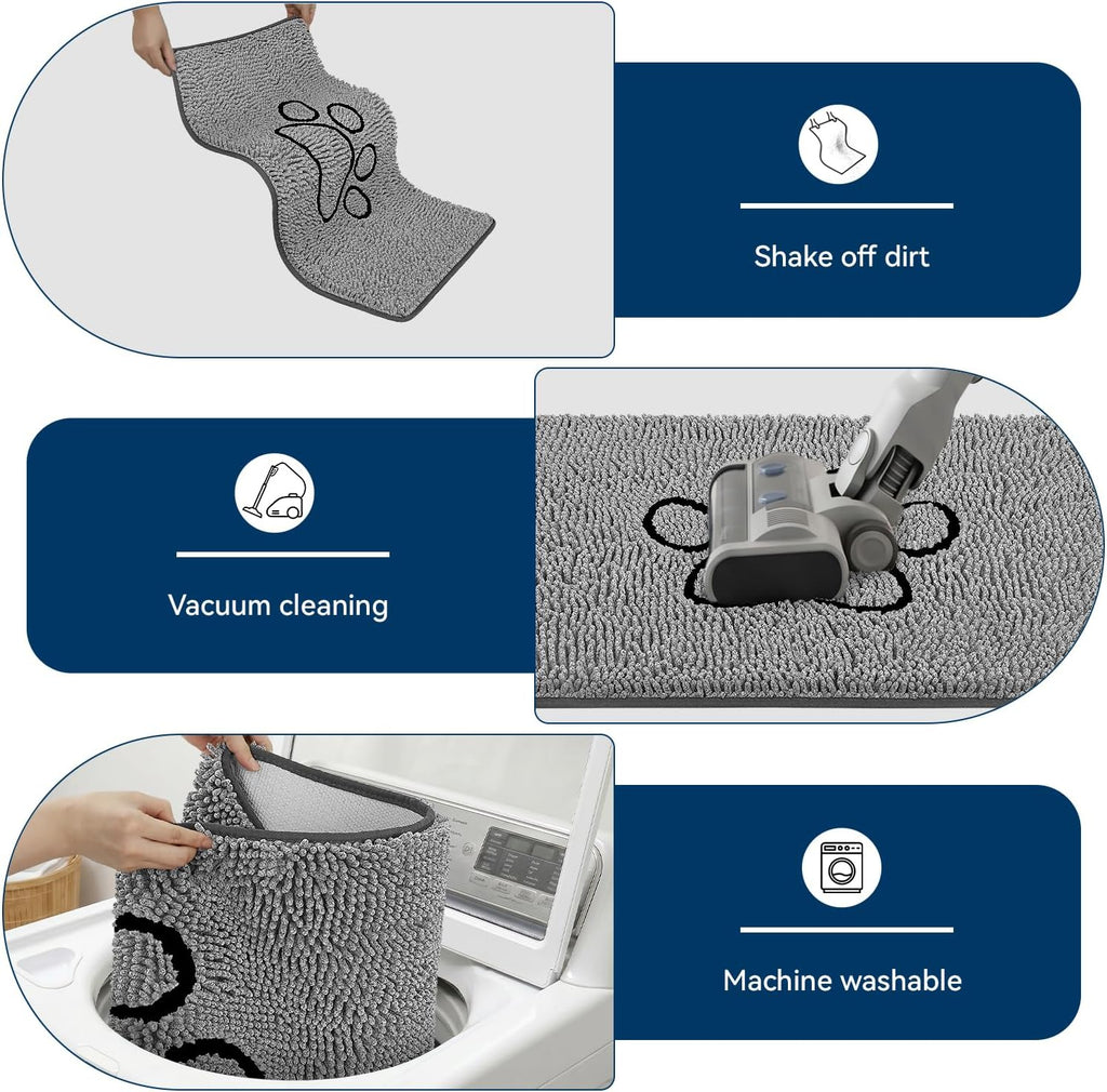 Super Absorbent Dog Door Mat, 30"*20" Anti Slip Mat for Muddy Paws