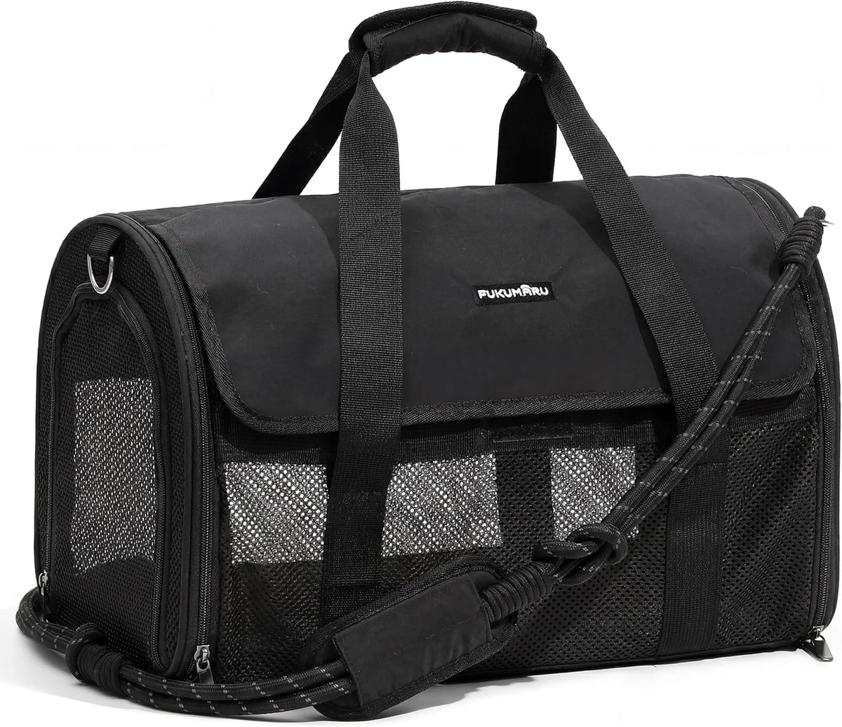 FUKUMARU Cat Carrier, Airline Approved Dog Carrier with Rollable Cover