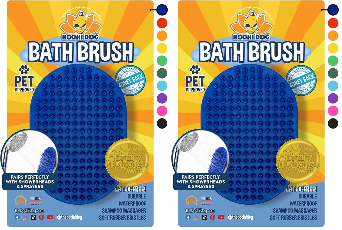 Bodhi Dog Shampoo Brush - Pet Grooming & Bath Supplies for Dogs and Cats - Bath Brush for Long & Short Hair - Premium Sc