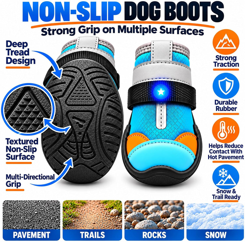 Light Up Dog Shoes, Glow Paws for Dogs, LED Dog shoes with Lights (7)