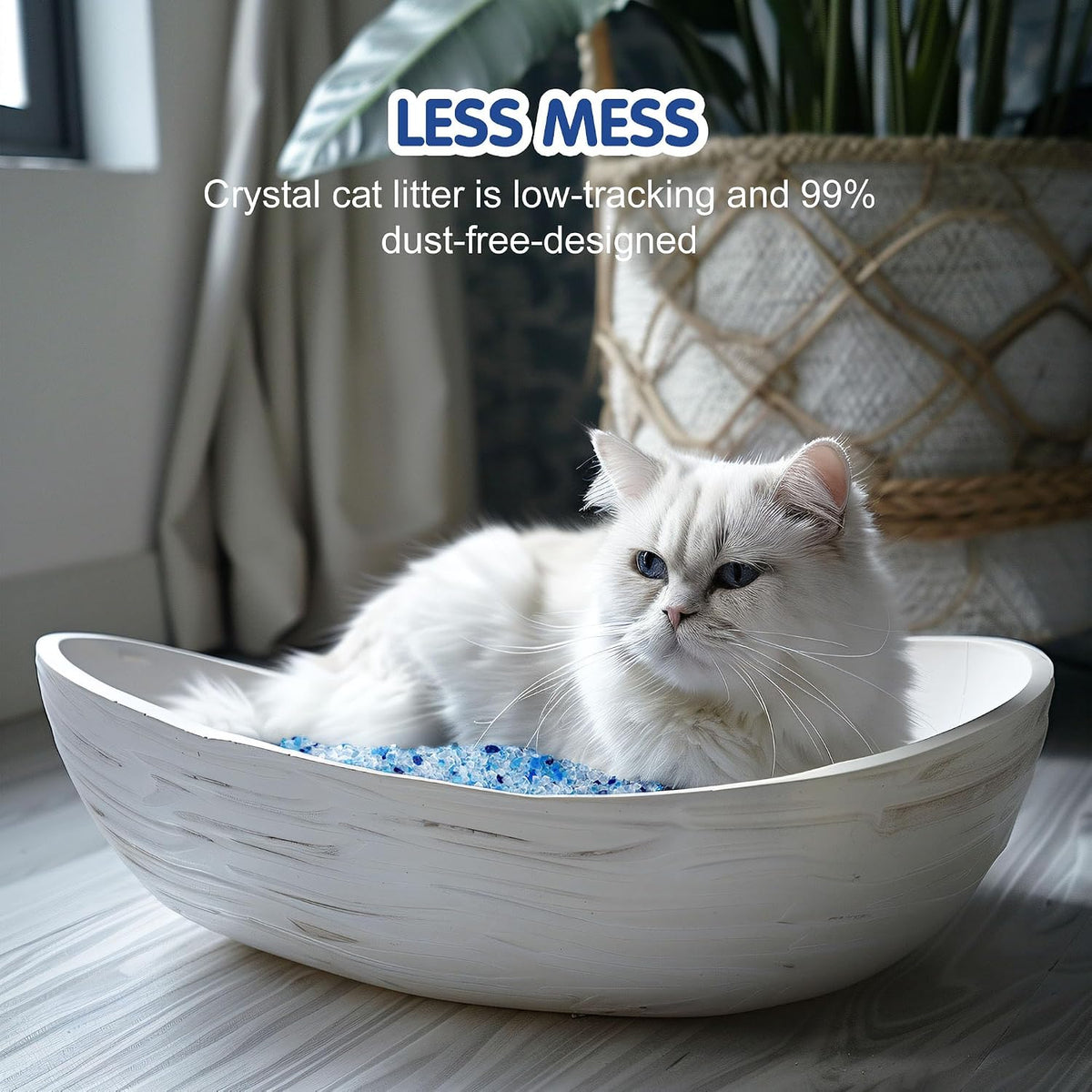 COCOYO Crystal Cat Litter I Silica Gel Cat Litter, 17.2 Lbs Value Pack (4.3 Lbs x 4)