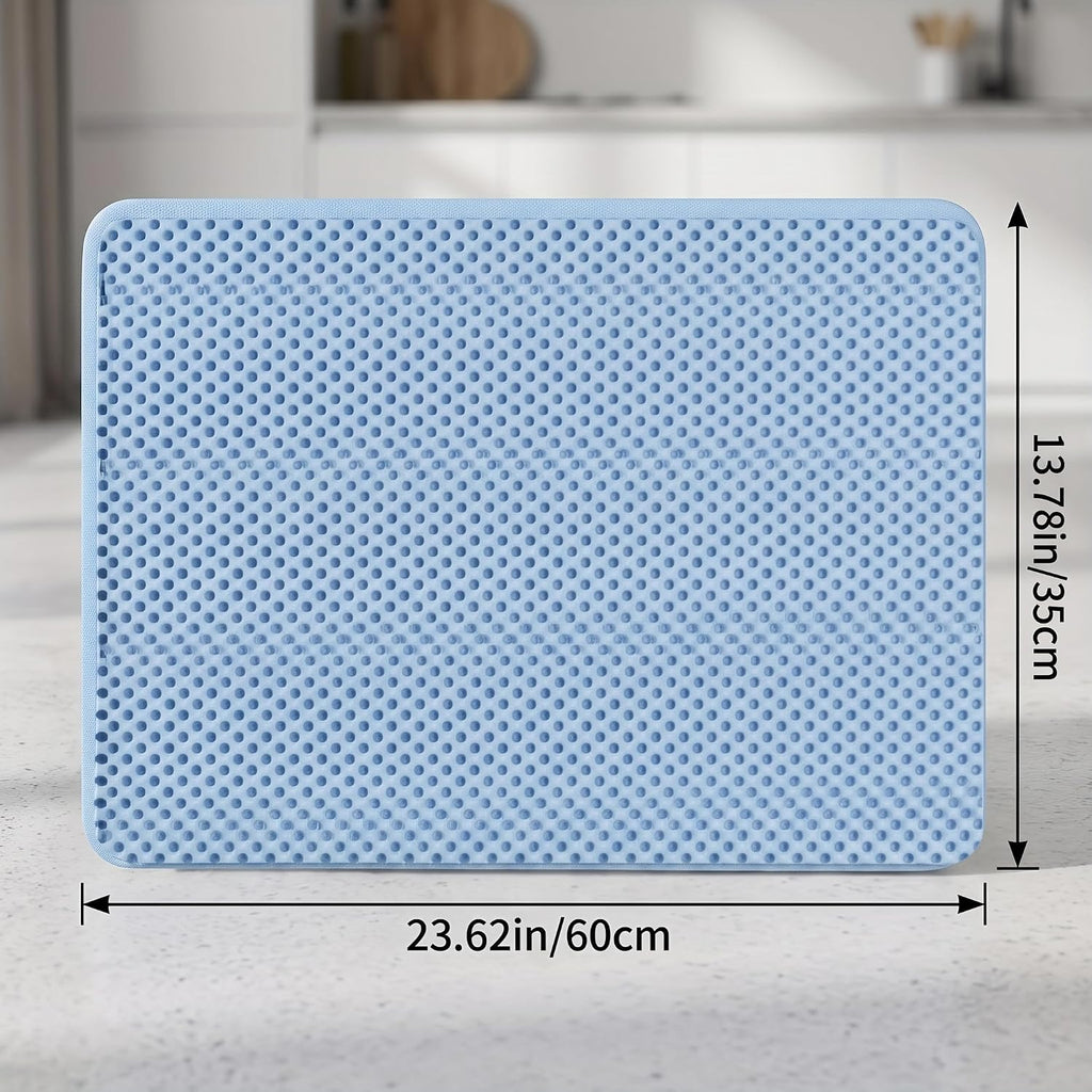 Silicone Cat Litter Mat 60x35cm, Honeycomb Double Layer Waterproof