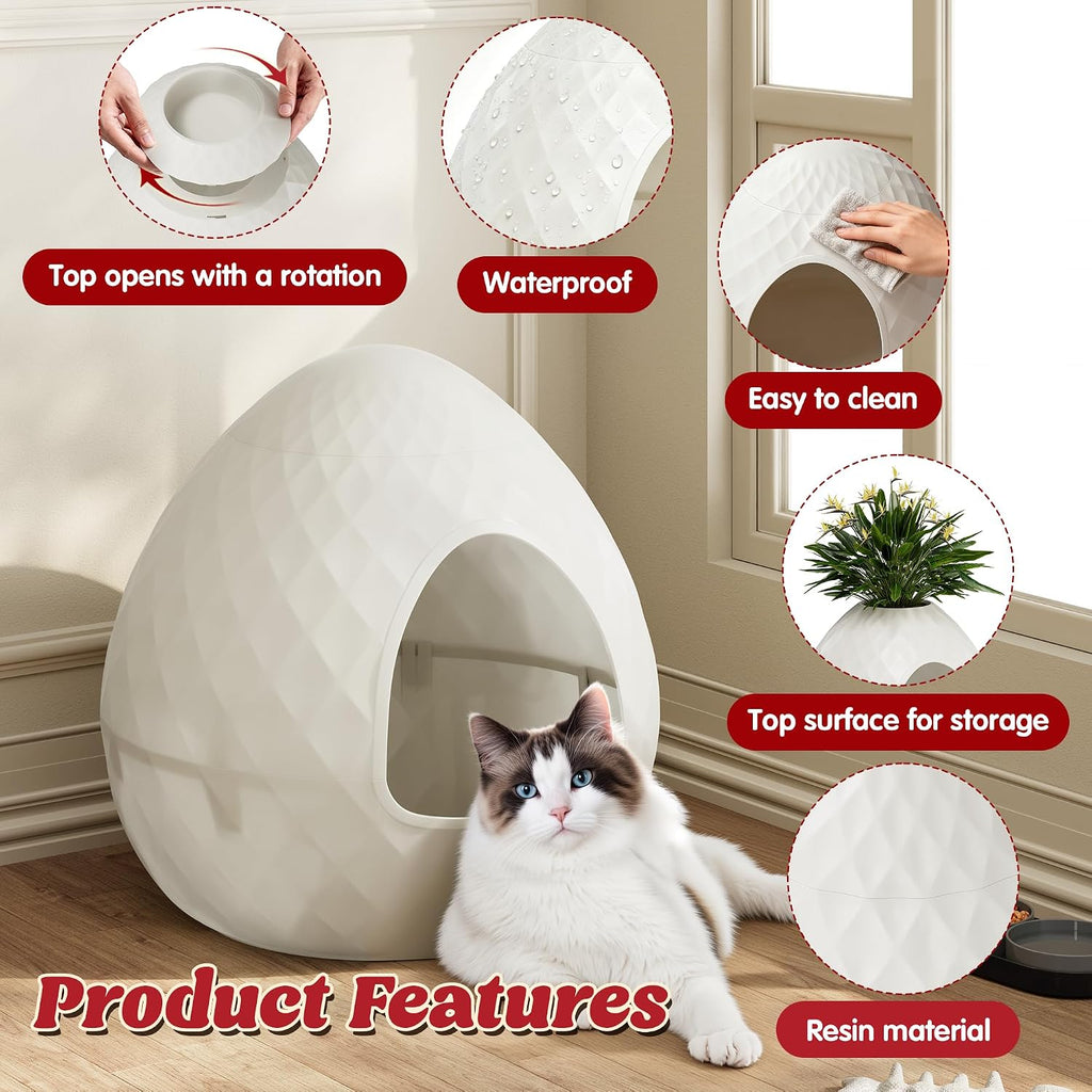Hidden Cat Litter Box Enclosure, Plant Litter Box for Corner