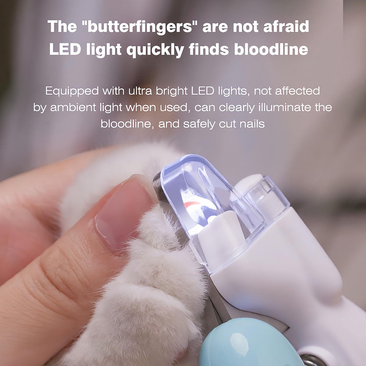 Dog & Cat Nail Clippers with LED Light, Illuminates Nails Helps See Quick, Pet Nail Trimmer with Sharp Stainless Steel Blades, Nail Catcher, Safety Lock for Dog, Cat, Rabbit, Guinea Pig (CoffeeBrown)