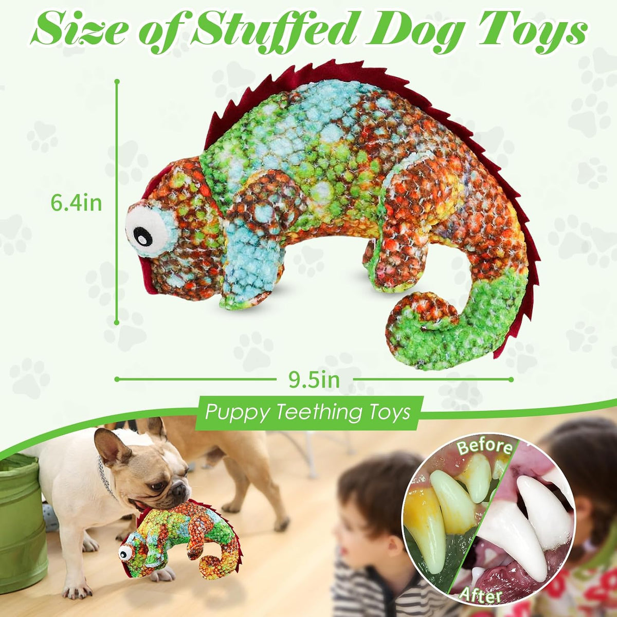 Fuufome Squeaky Plush Dog Toys for Small, Medium, Large Breeds