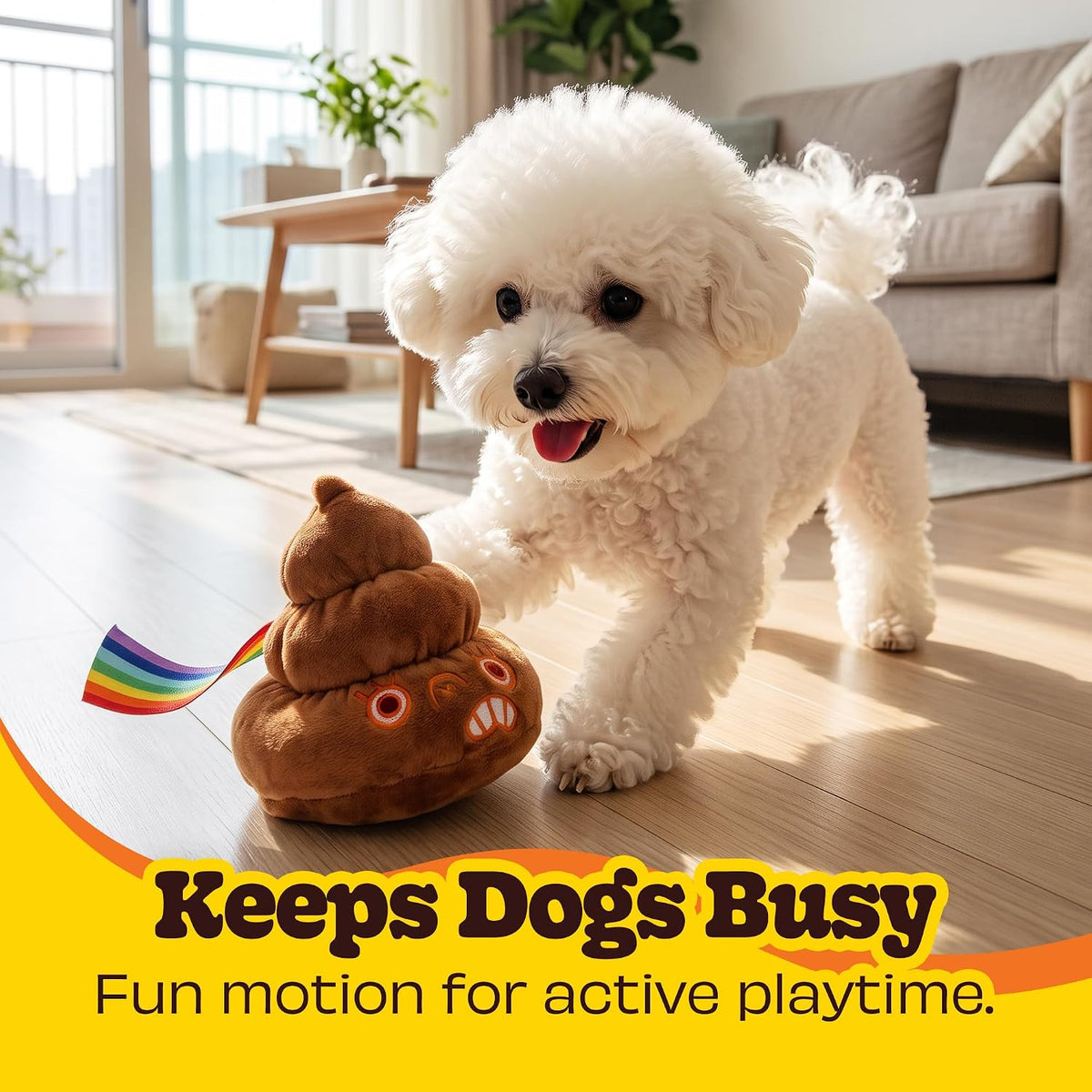 Nocciola Interactive Dog Toy, Silly Sounds Poop Bouncing Ball, Voice Repeat