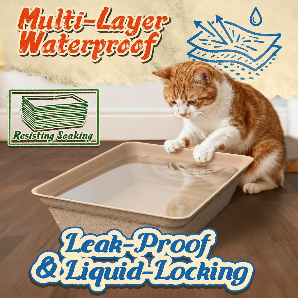 12-Pack Disposable Cat Litter Boxes: Leak-Proof & Odor-Control Cat Trays