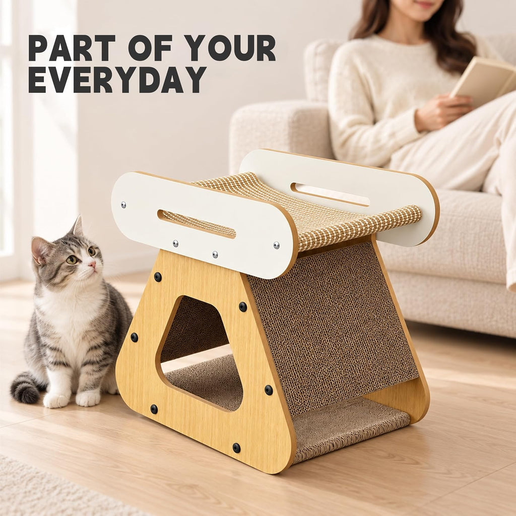 Cardboard Cat Scratcher, 17.7IN Cat Scratching House Indoor for Small Cats