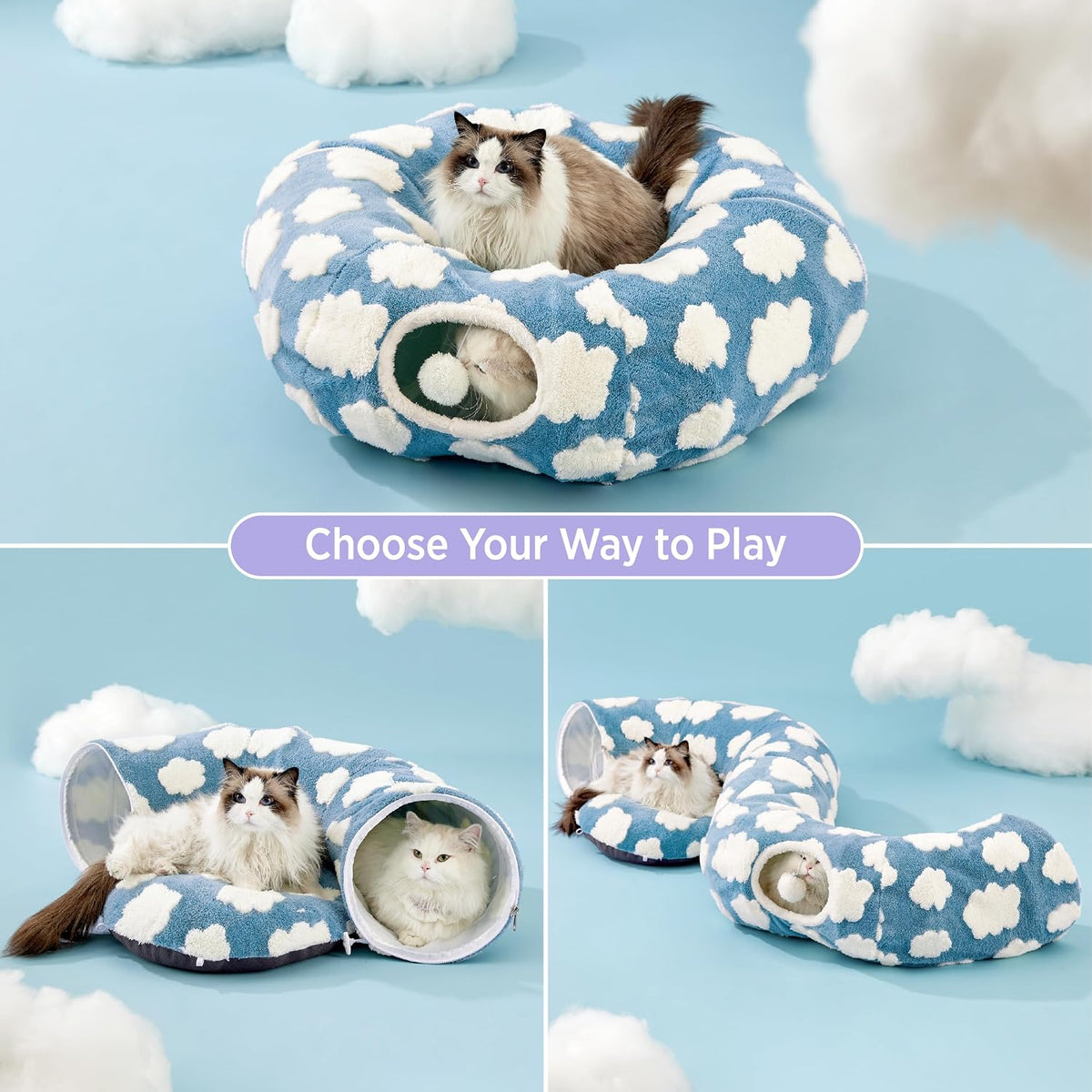 Lesure Donut Original Design Cat Tunnel Bed Kitten Toys for Puppy Bunny