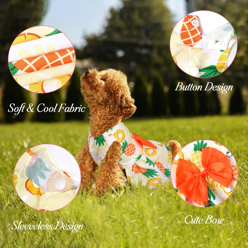 5 Pack Girl Dog Clothes Floral Summer Puppy Princess Bowknot Dog Dresses for Small Dogs Girl Clothes Cute Outfits for Bo