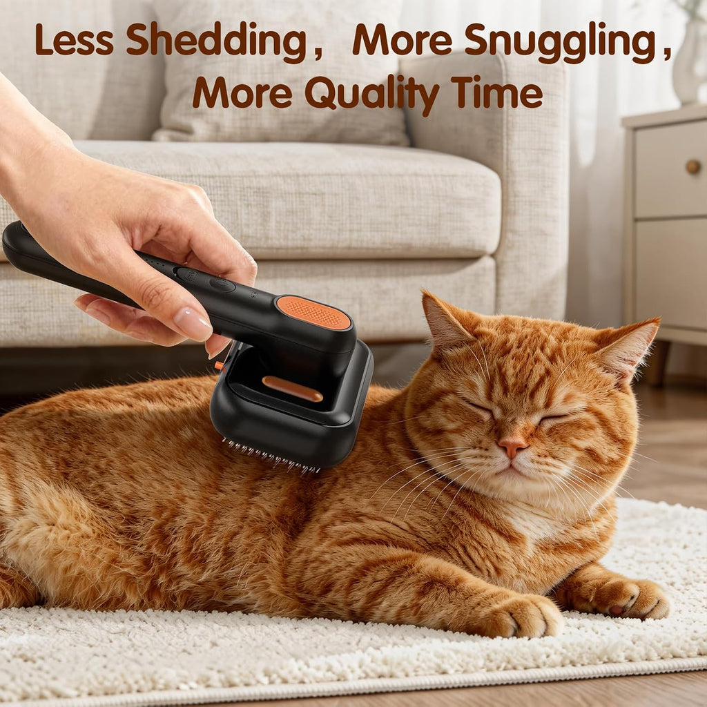 Steam Cat Brush for Shedding, Self-Cleaning Deshedding Grooming Comb