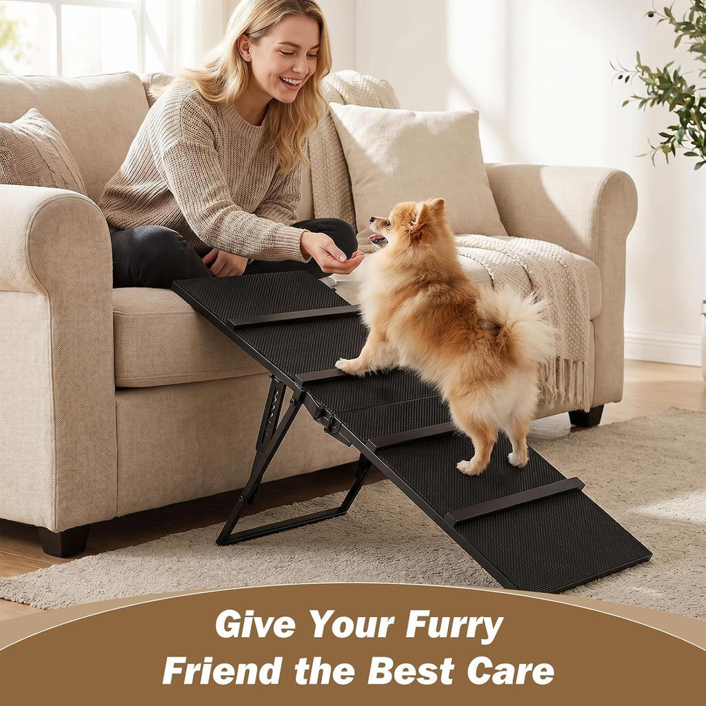 Metal Dog Ramp for Couch, Foldable Pet Ramp for Small Dogs 100 LBS