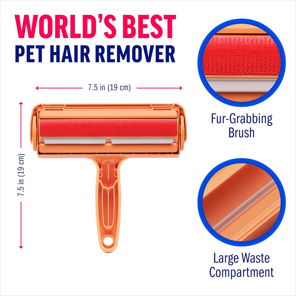 ChomChom Roller Pet Hair Remover – Original Size Reusable Lint Roller for Cat & Dog Hair on Furniture, Couch, Carpet, Ca
