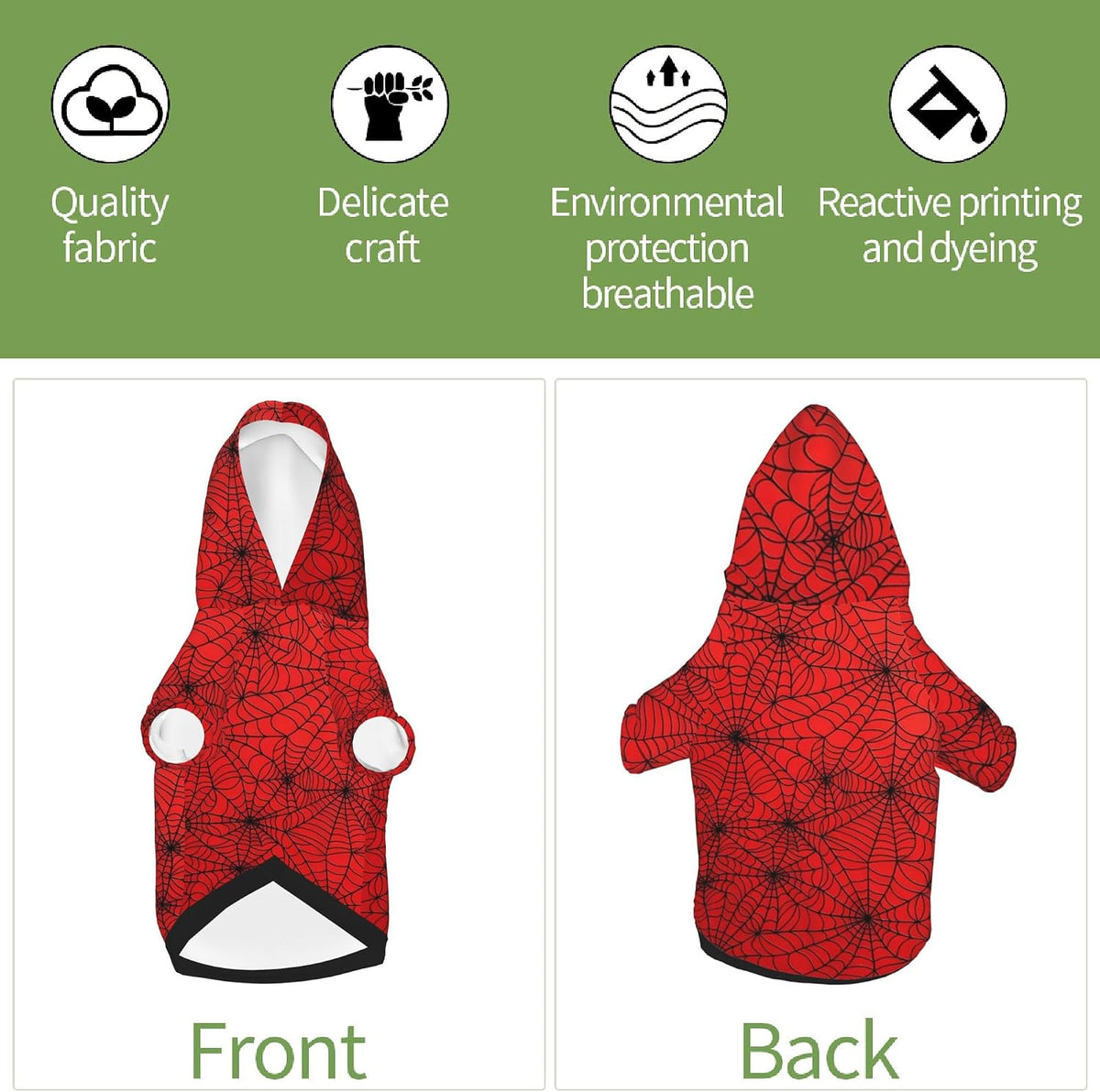 Red Spider Web Small Pet Hoodies Dog Clothes