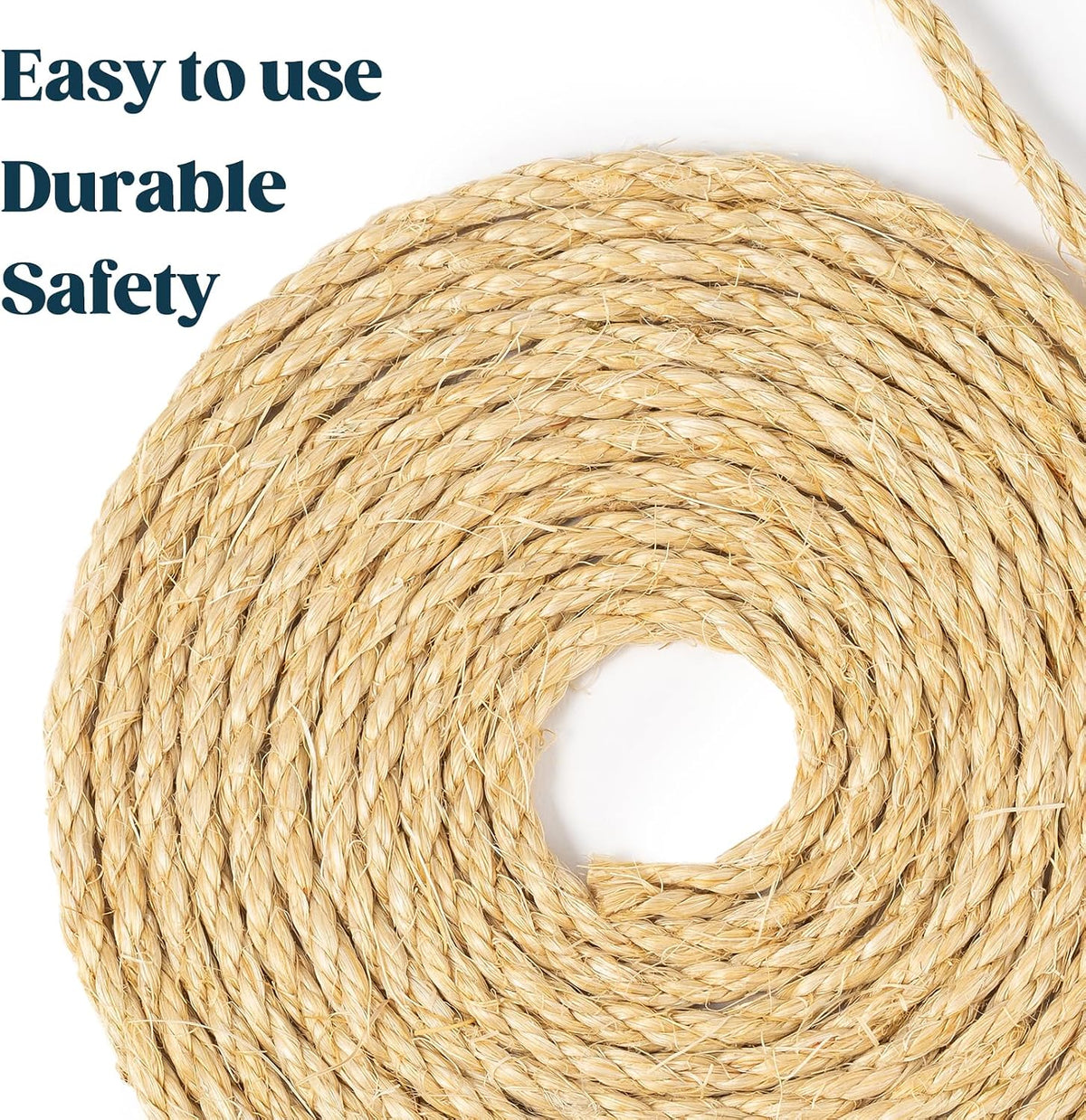 Natural Sisal Rope for Cat Scratcher and Scratching Post 1/4 Inch, 100 Feet