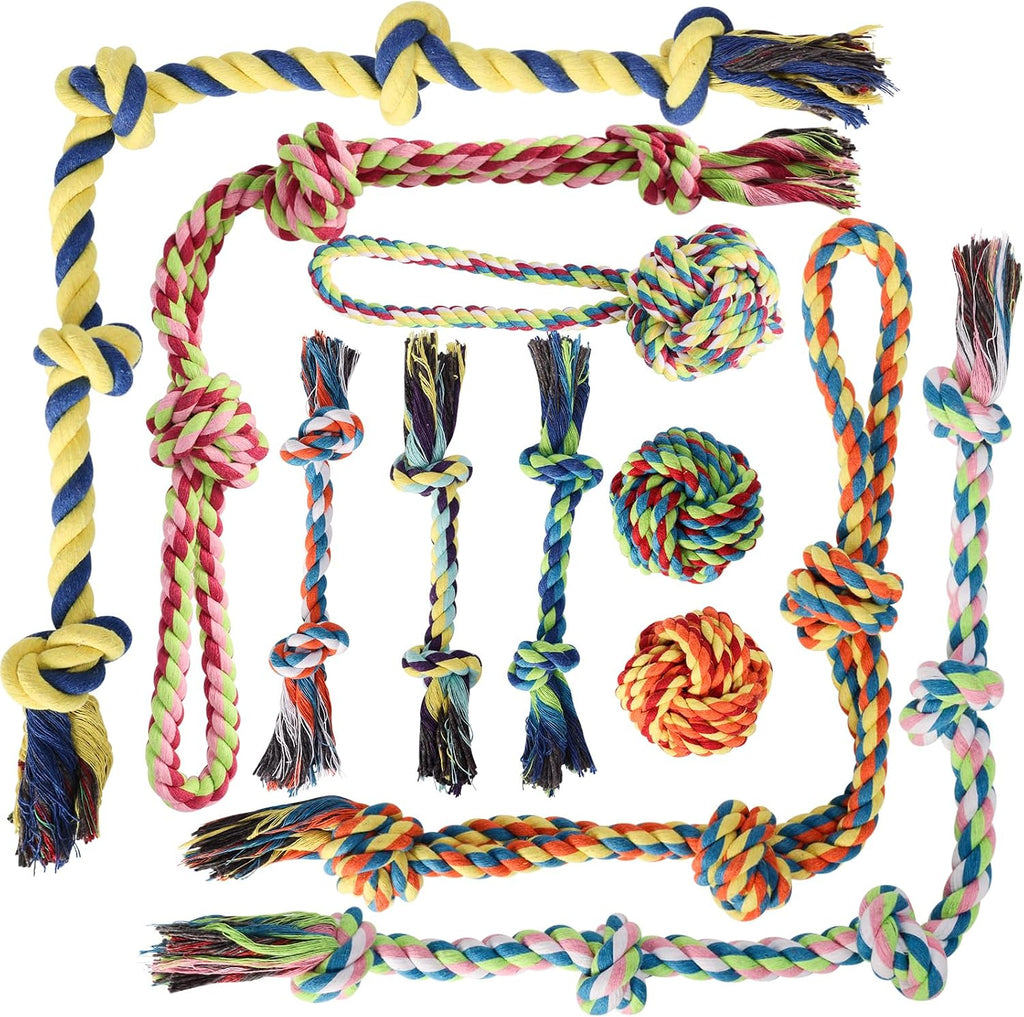 Dog Rope Toys,10 Pack Cotton Chew Tug Toys for Small Medium Dogs