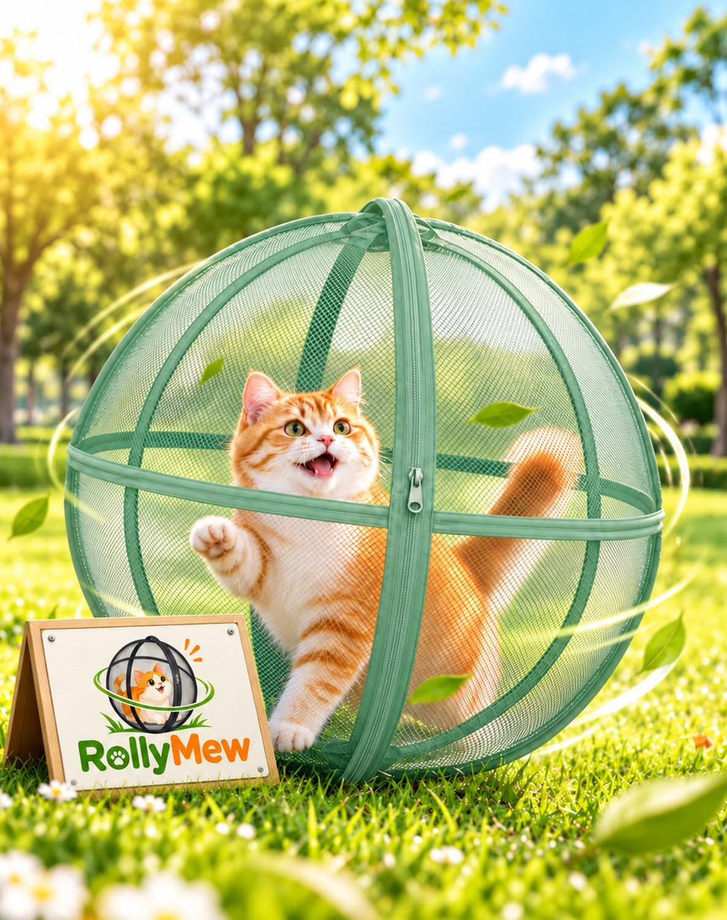 Cat Enclosure, Outdoor Pet Playpen Ball，Black