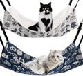 Cat Hammock for Cage Hanging Reversible 2Pack,Pet Hammock Bed Adjustable,Soft Sleeping Hammock for Cats,Ferret,Puppy,Rab
