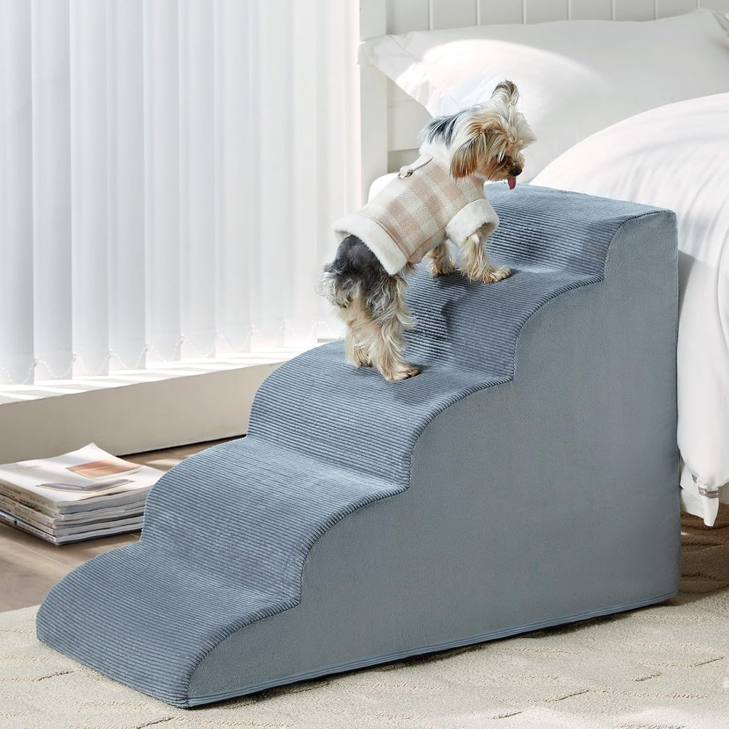 Dog Stairs for Small Dogs, 2-Steps Dog Ramp for Couch, Pet Stairs with Highly Supportive Foam and Non-Slip Bottom, Pet S