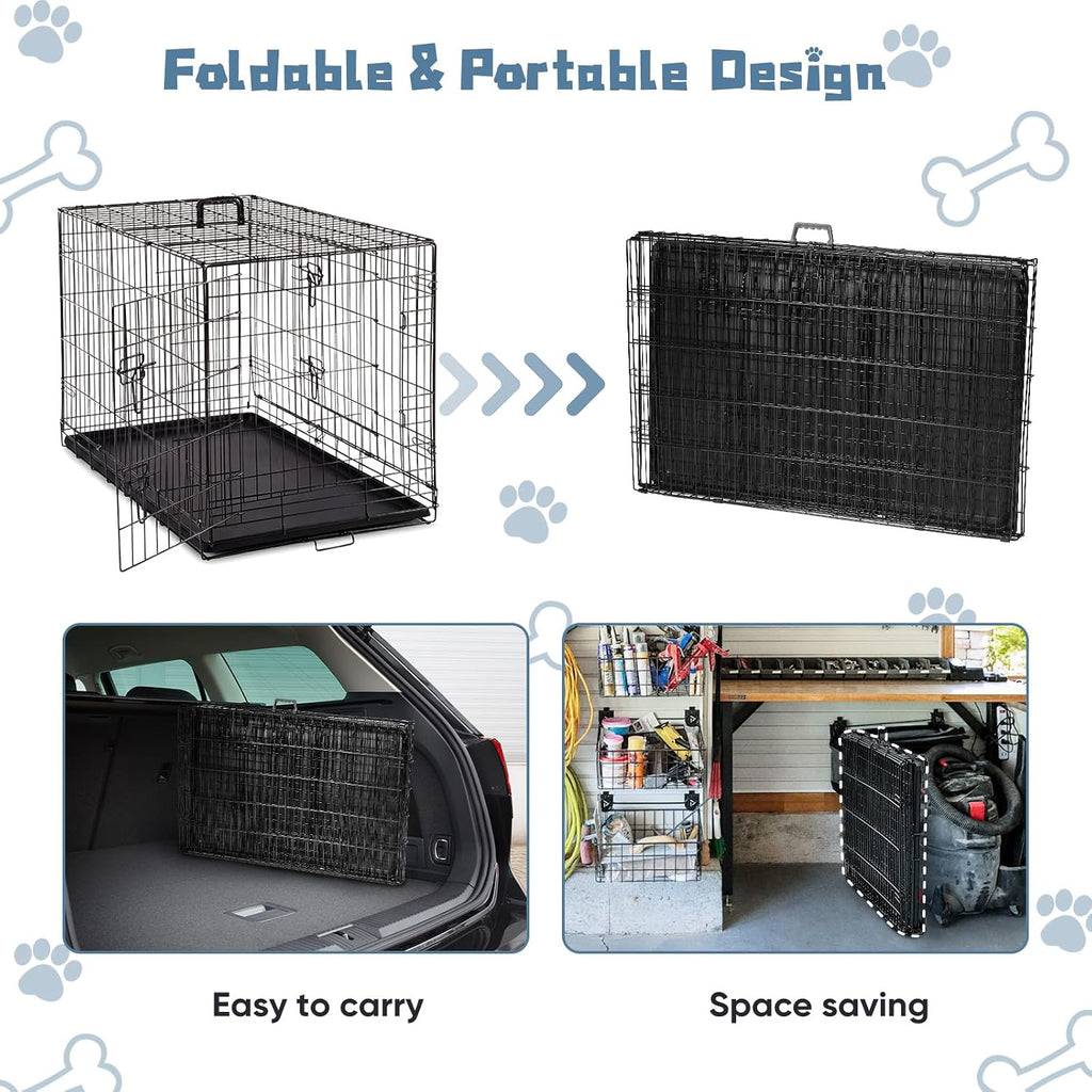DUMOS 36 Inch Dog Crate, Puppy Small Medium Foldable Dog Cage Pet Kennel