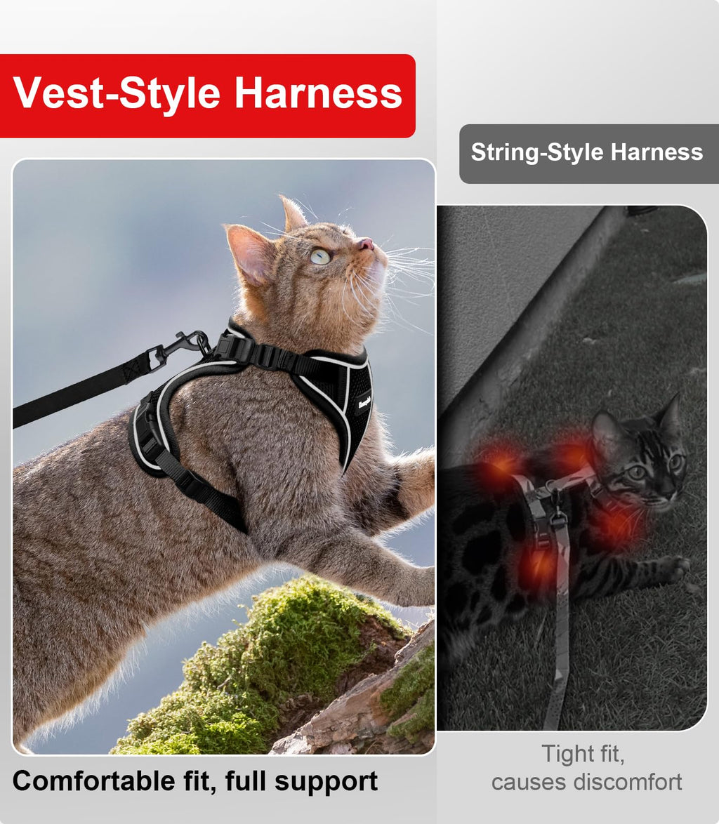 Cat Harness and Leash for Walking Escape Proof Soft Adjustable Cat Leash