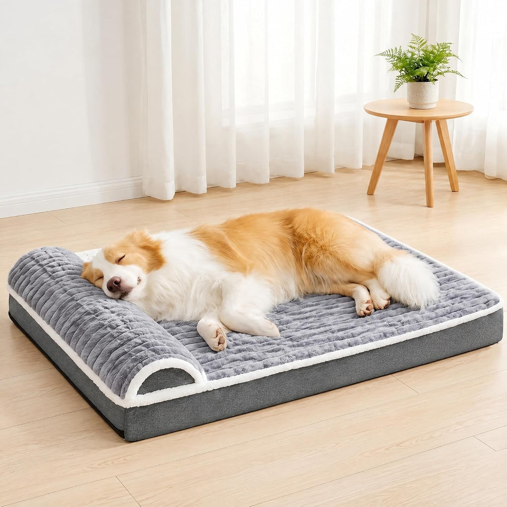 Orthopedic Large Dog Bed Pillow Soft Pet Sofa Bed 36''X24'' Grey