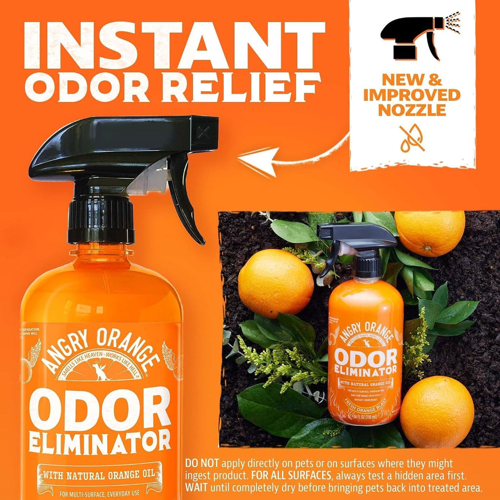 ANGRY ORANGE Pet Odor Eliminator for Dog and Cat Urine, Orange Rush, 24 oz
