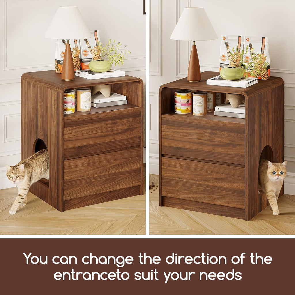 Cat Litter Box Enclosure, Walnut