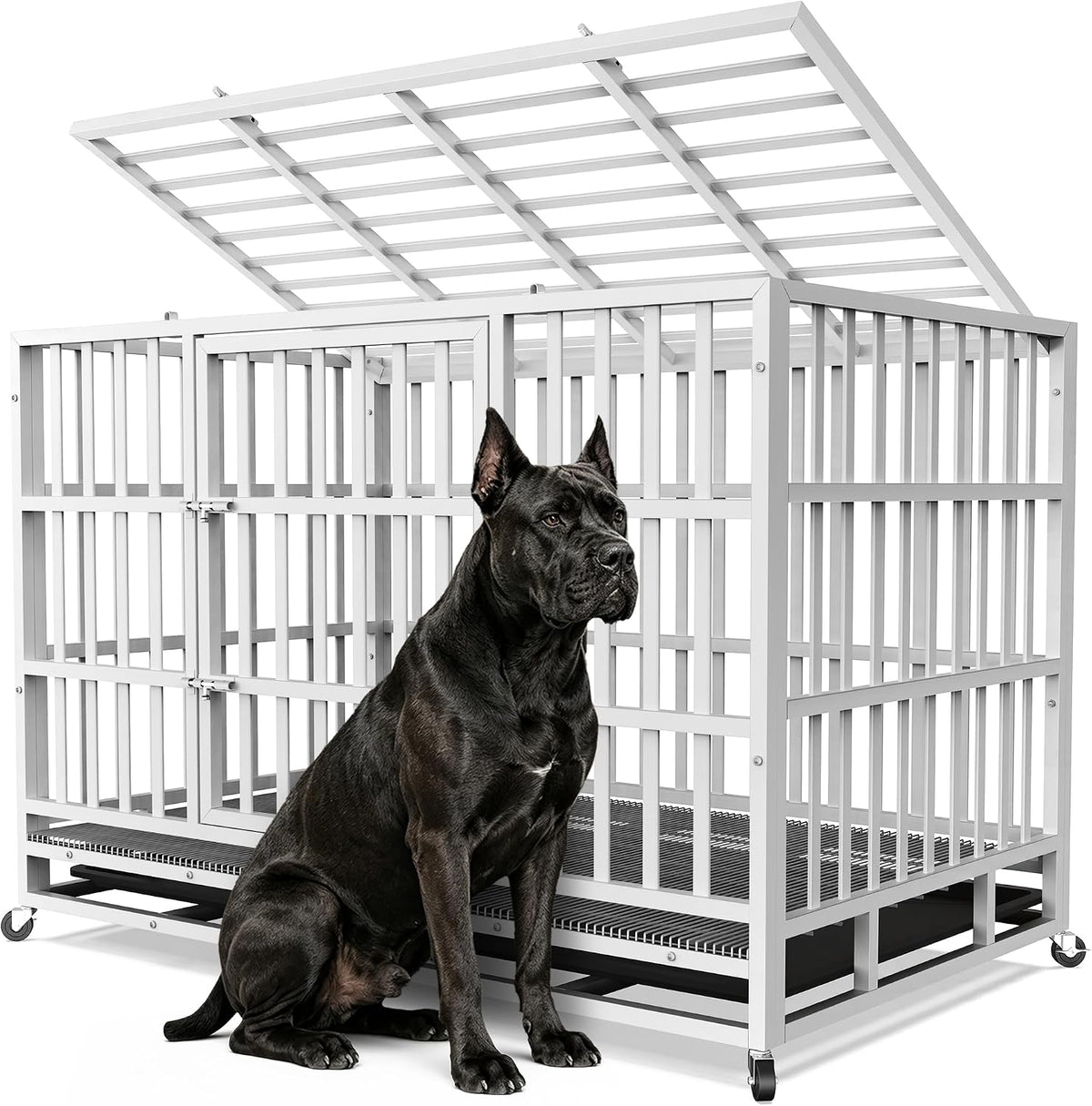 48 Inch Heavy Duty Dog Crate, Indestructible Kennel for Large Dogs