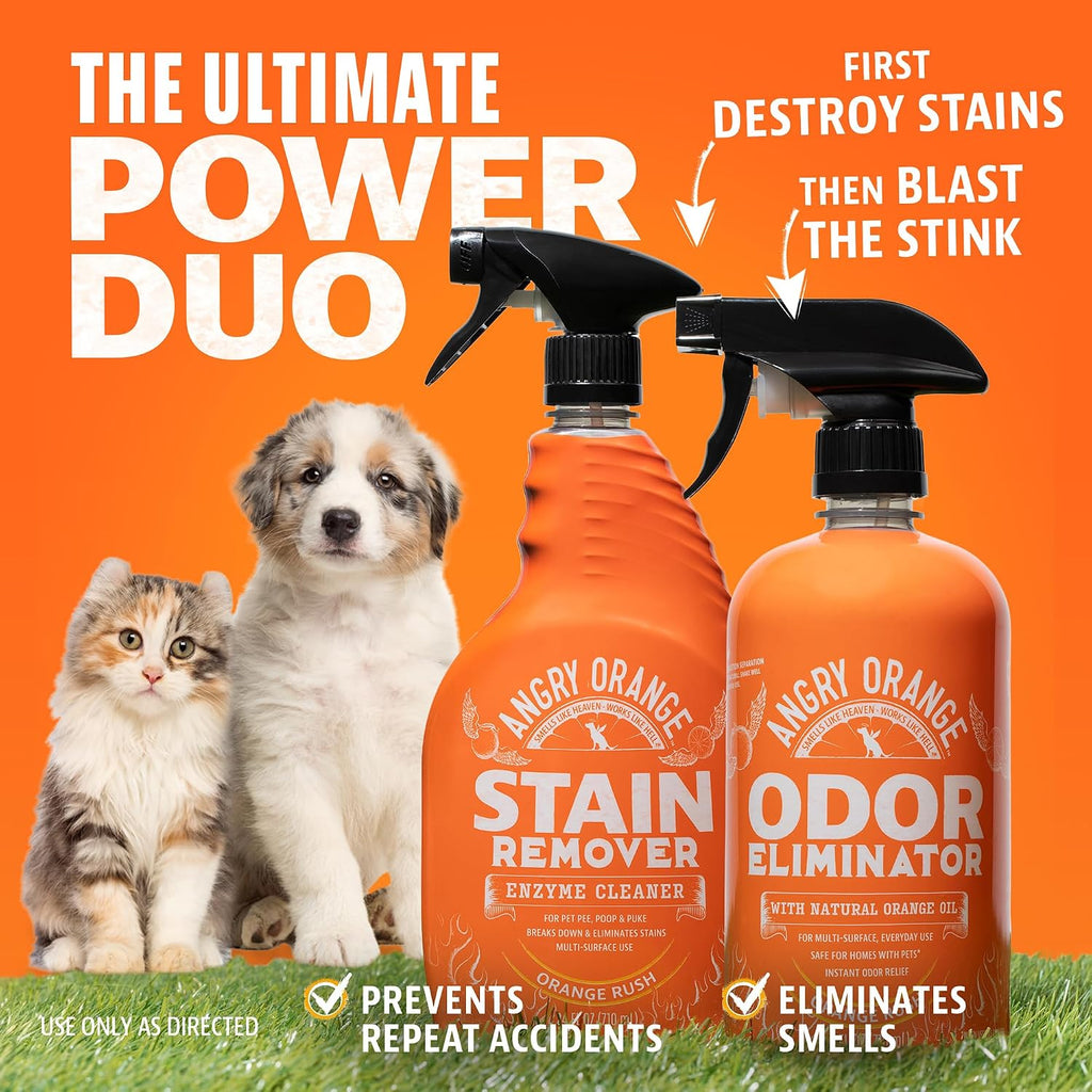 ANGRY ORANGE Pet Odor Eliminator for Dog and Cat Urine, Orange Rush, 24 oz
