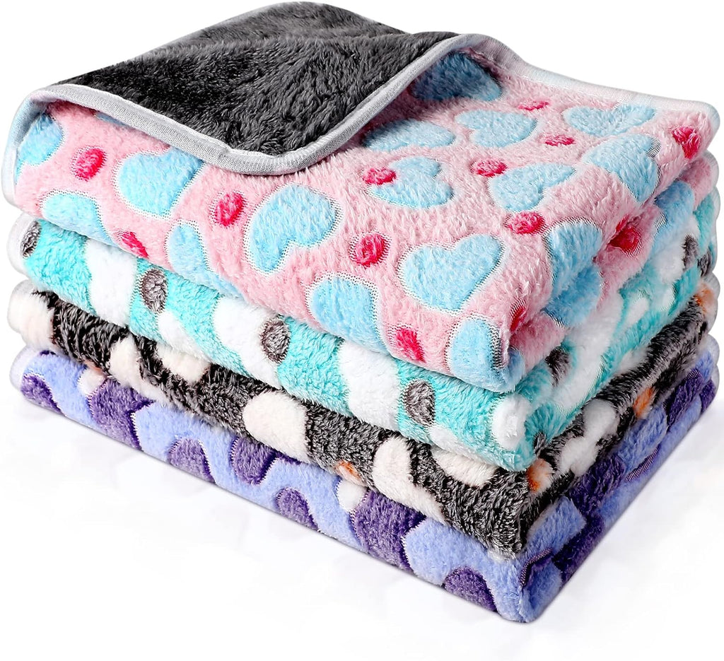 Reginary 4 Pcs Guinea Pig Fleece Cage Liners, Plaid, 24 x 47 Inch