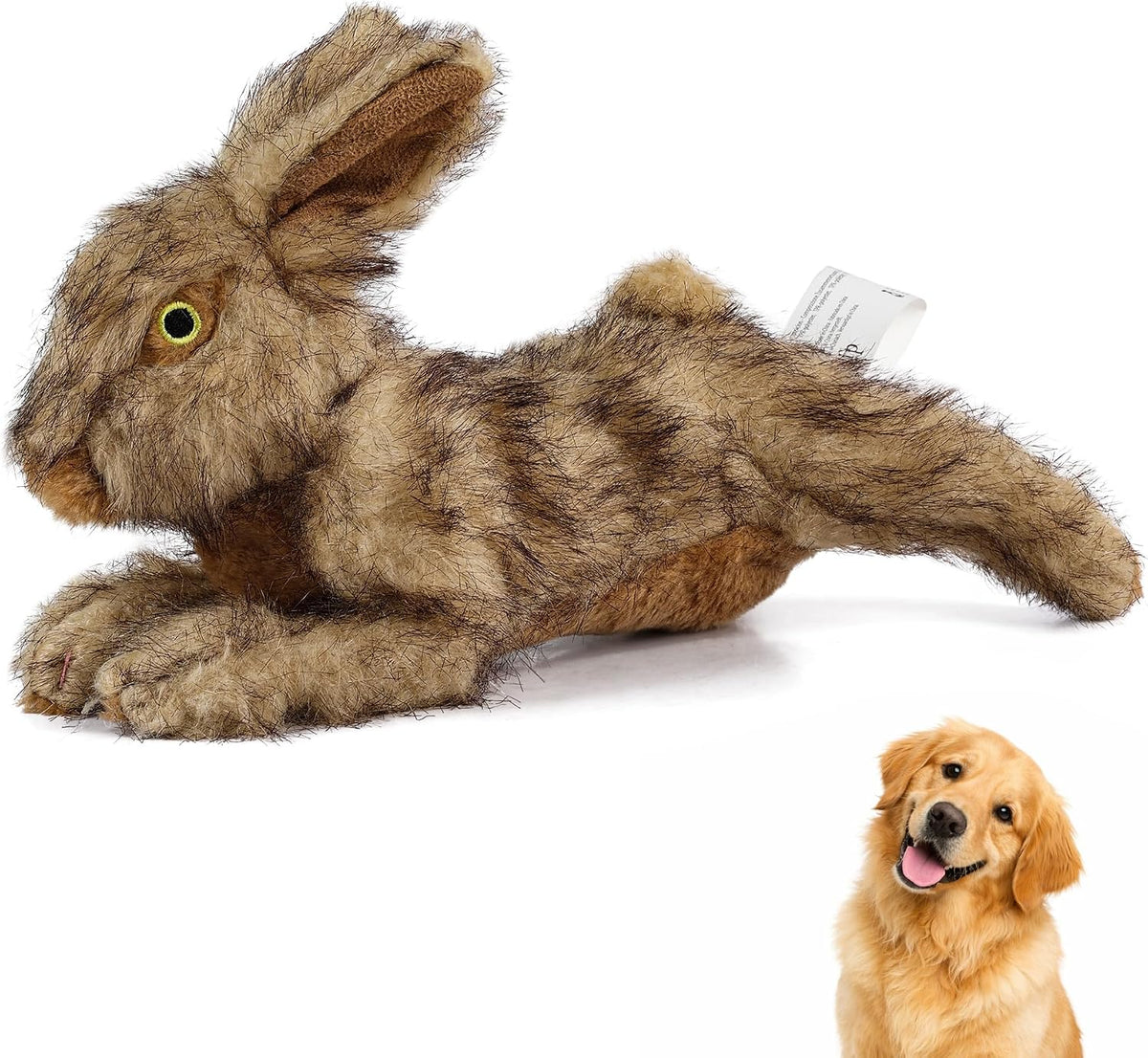 ALL FOR PAWS Rabbit Squeaky Doy Toy, Bunny Dog Toy for Medium Large Breed, Puppy Fetch Toy with Squeaker, Plush Chew Dog