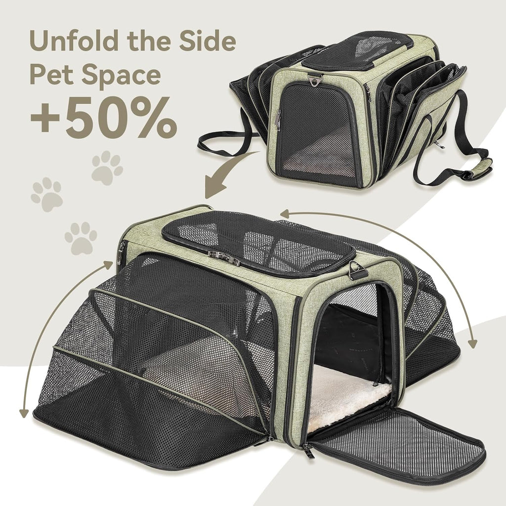 Petsfit Medium Double Expandable Cat Carrier for Cats and Small Dogs