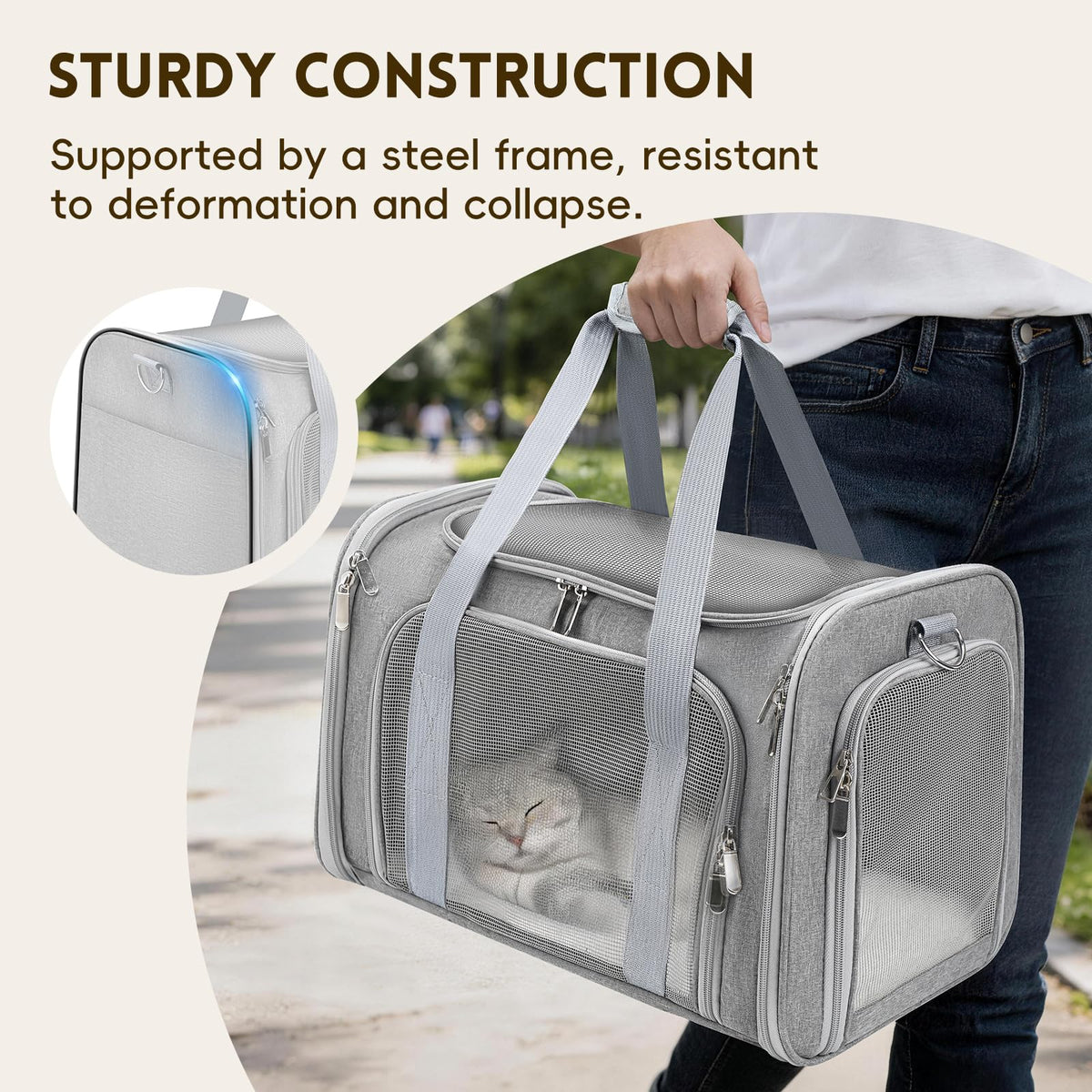 Zedkeys Cat Carrier Soft, Dog Carriers for Small Dog/Large Cat (Up to 16lb)