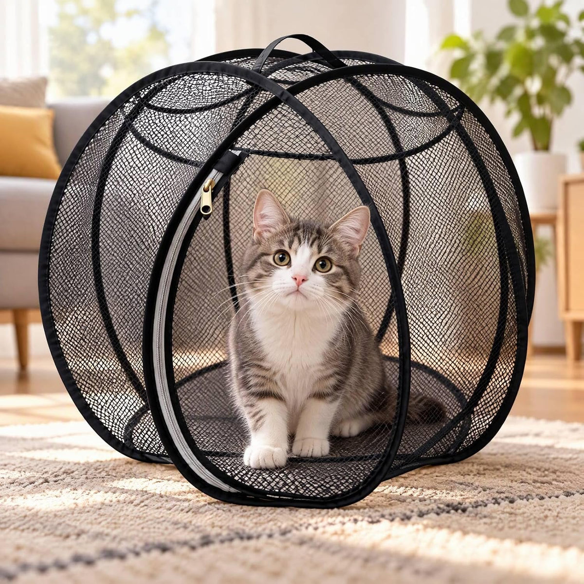 360° Panoramic Pop-Up Rolling Cat Playpen Ball Giant Cat Hamster Ball