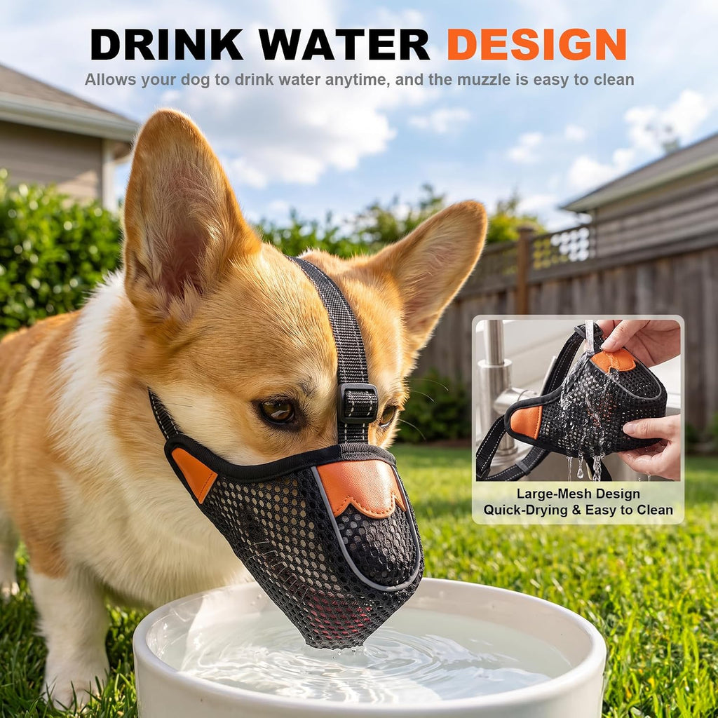 Soft Mesh Dog Muzzle, Adjustable Breathable for Small Medium Large Dogs
