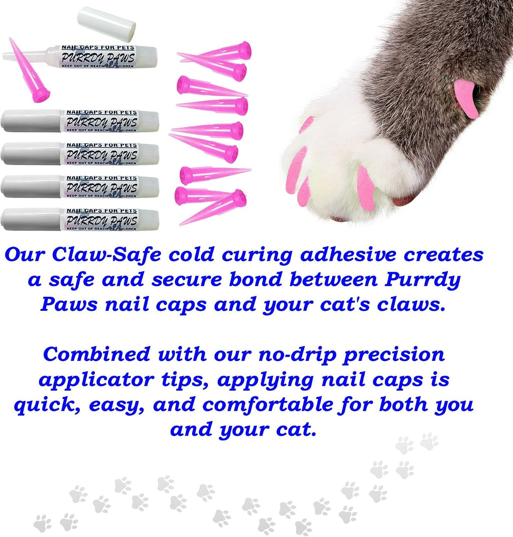 Soft Nail Caps for Cat Claws, Pink Glitter Glow in the Dark, 100pk, Small