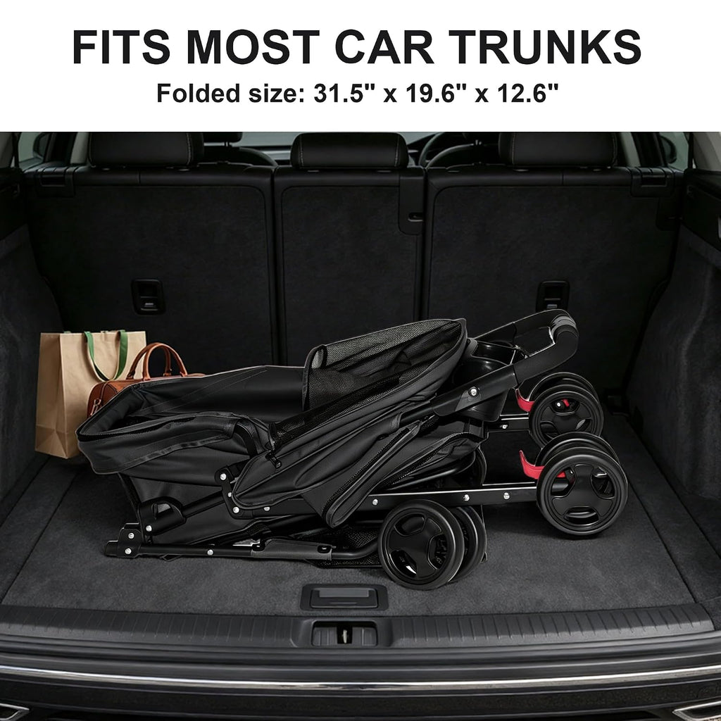 Dog Stroller for Small Dogs and Cats, Foldable Pet Stroller