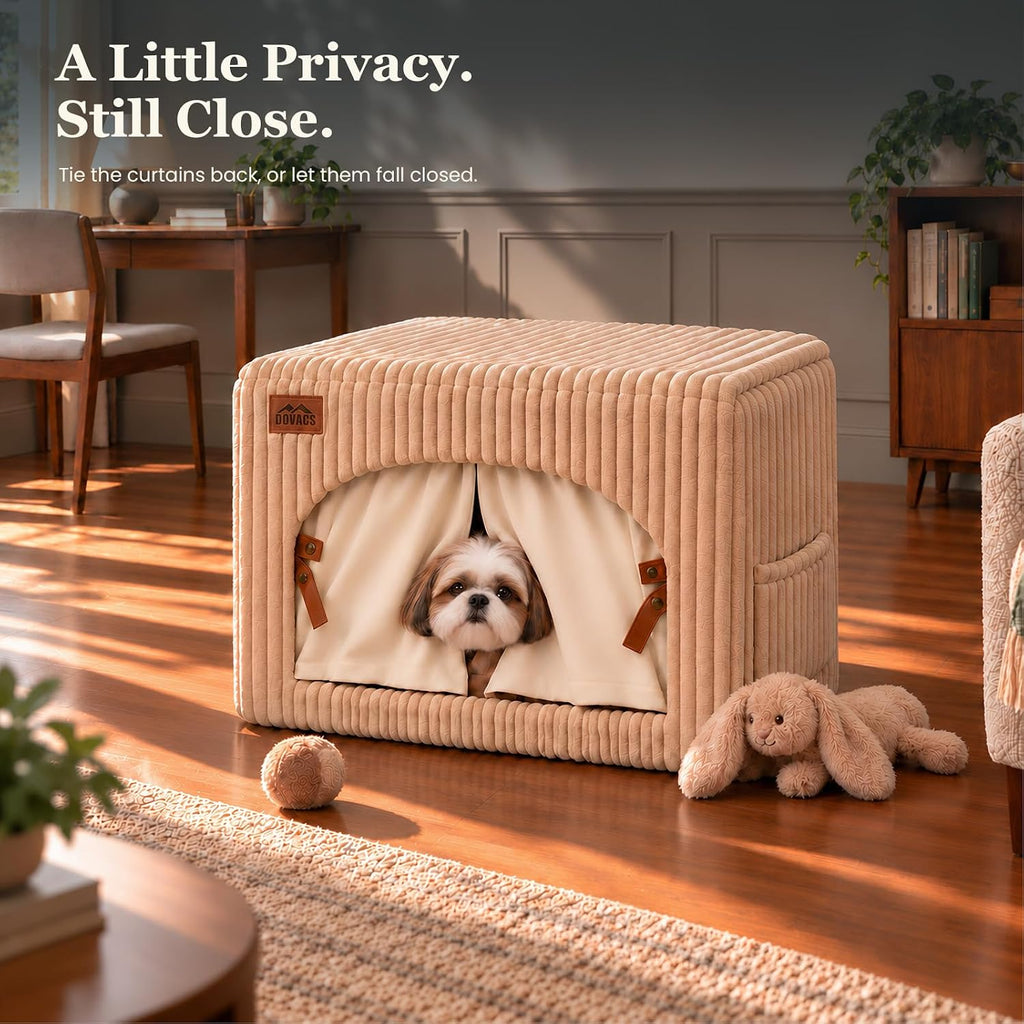Soft-Sided Indoor Dog House, Medium, Light Brown