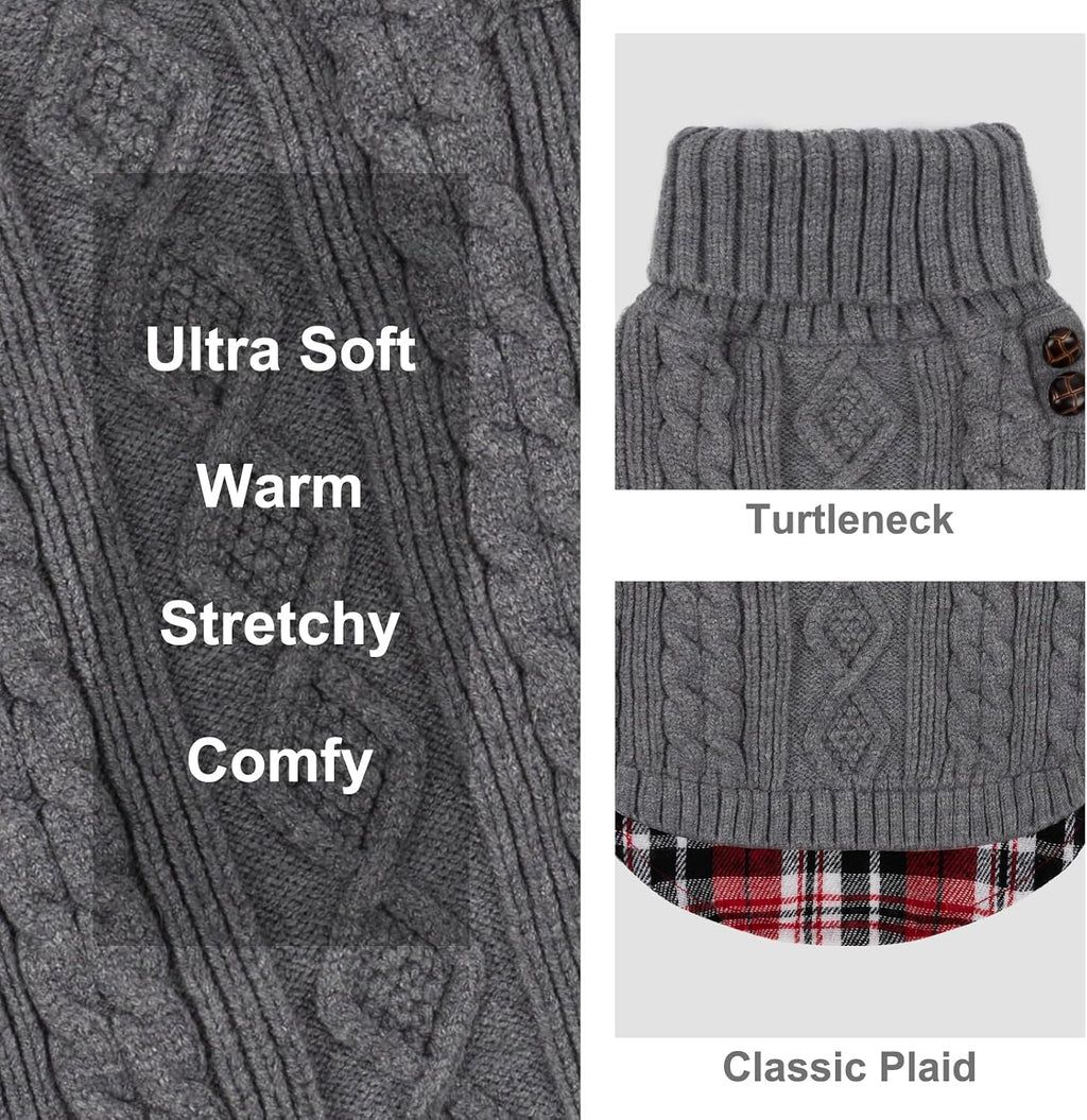 KYEESE Dog Sweater for Small Dogs Turtleneck Thick Knit Pullover
