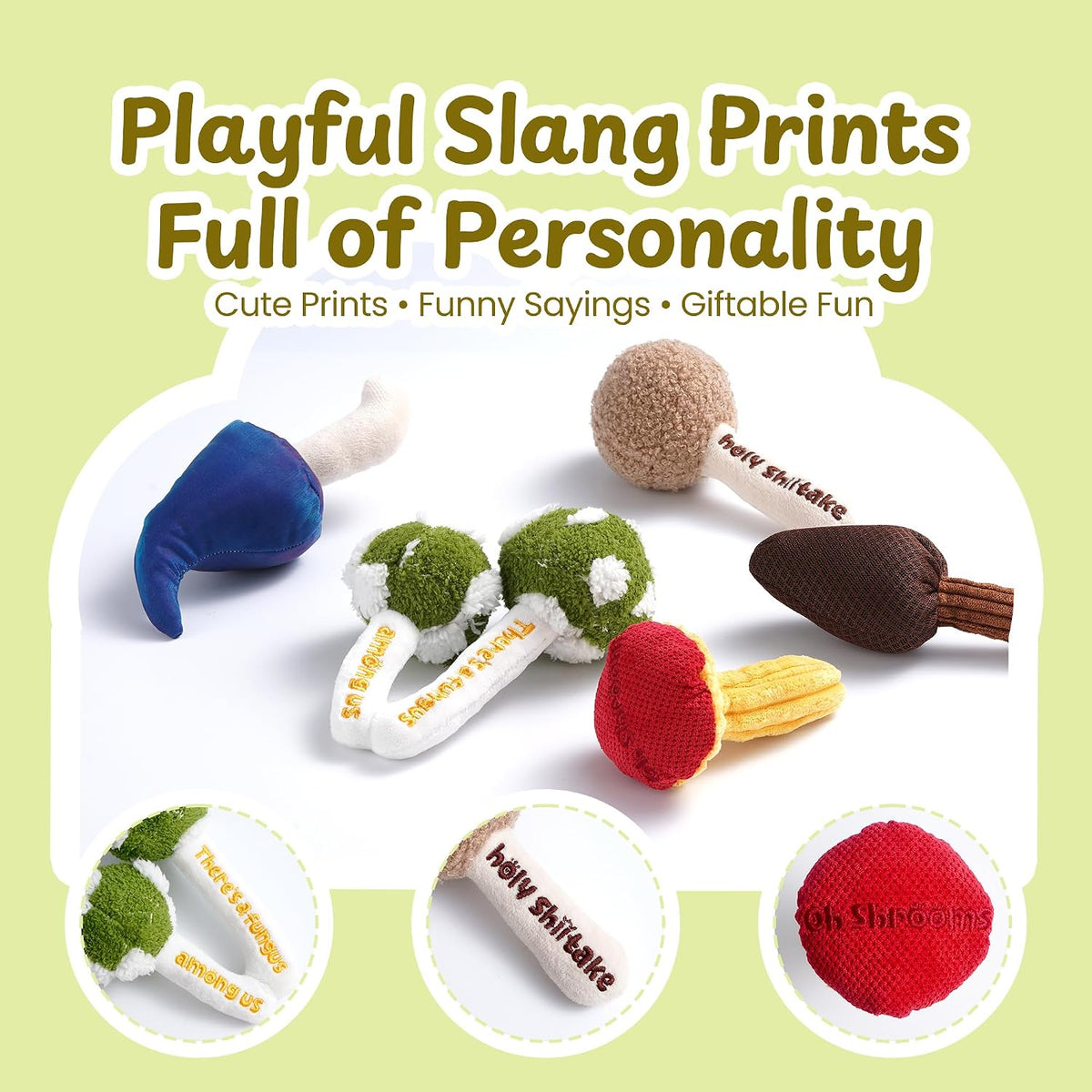 5 Pack Catnip Toys, Cat Toys with Catnip & Silvervine, Colorful Mushroom Kitten Teething & Cat Chew Toys with Different 